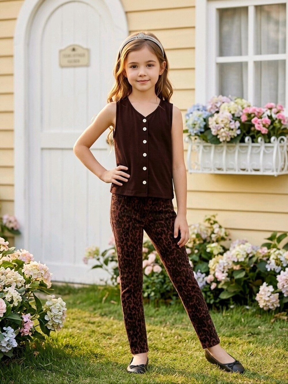 Joe's Jeans Size 12 Girls Leopard Denim Leggings
